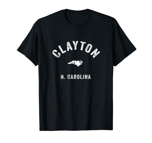 Clayton North Carolina NC Vintage 70s Diseño deportivo deportivo Camiseta