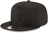 New Era MLB 9FIFTY Black Black Primary Logo Team Adjustable Snapback Hat Cap One Size Fits All - Chicago Cubs Black