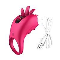 💗Silikon Dehnbarer Ring - Sehr flexibel, verliert aber nicht seine Elastizität. Bequem und eng anliegend, passend für alle Größen und verschiedene Ebenen der Nutzer. 💗Perfektes Design:Zunge Leckt Und Penisring Vibriert Kitzler Vibrator Sehr Flexibel,...