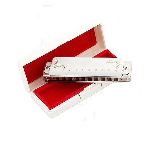 PacuM Harmonica par Instrument Key 10 Trous 20 Tons Harmonica Diatonique Peigne Transparent avec Couvercle Blanc Instruments de Musique Professionnels Harmonica - Les Beatles, Paul McCartney, John Lennon, RIngo Starr, George Harrison PacuM Harmonica par Instrument Key 10 Trous 20 Tons Harmonica Diatonique Peigne Transparent avec Couvercle Blanc Instruments de Musique Professionnels Harmonica