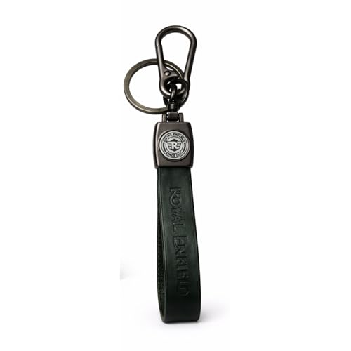 Image of Leather Strap Keychain, Embossed Logo Design, Durable Premium Key Ring for Bike Lovers & Gift Use