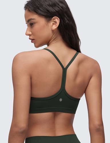 Image of CRZ YOGA Butterluxe Ruched Sports Bras | Light Support, Removable Pads, Yoga, Extremely Soft, Y Back, V Neck, Spaghetti Straps, for Women