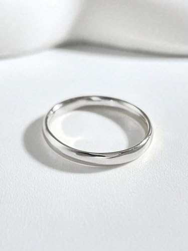 1Pc 3MM Aperture Element Sterling Silver Simple Ring Fine Jewelry Gift For Women Birthday Gifts Dating Daily Wear2