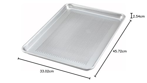 Winco (ALXP-1318P) 13” x 18” Perforated Aluminum Sheet Pan, Half Size
