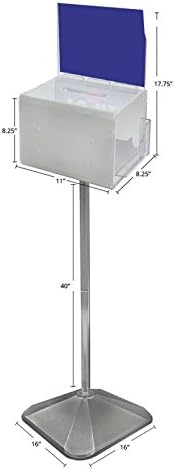 White Extra Large Suggestion Box w/Pocket, Lock & Keys 11"wx8.25"dx8.25"h