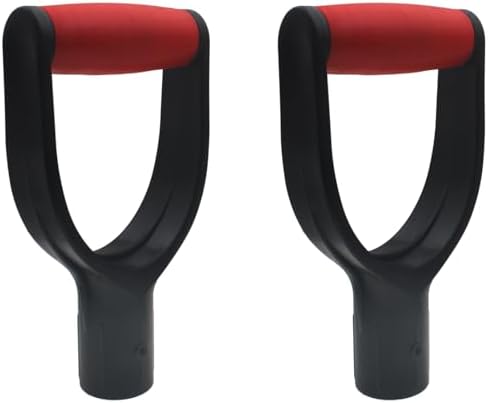 2PCS D Shaped Plastic Grip 32mm/1.26" Inner Diameter Replacement Shovel Handle Black Garden Accessories for Garden Shovel and Camp Shovel image 5