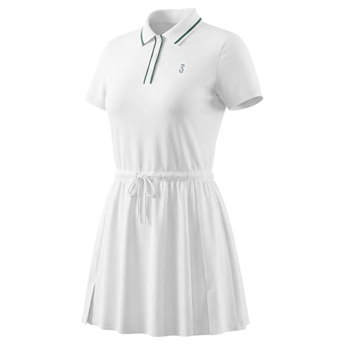 Robe courte polo avec col contrastant et taille ajustable à cordon été - 4