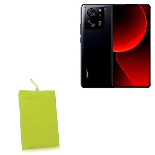 BoxWave Case Compatible with Xiaomi 13T - Velvet Pouch, Soft Velour Fabric Bag Sleeve with Drawstring - Olive Green