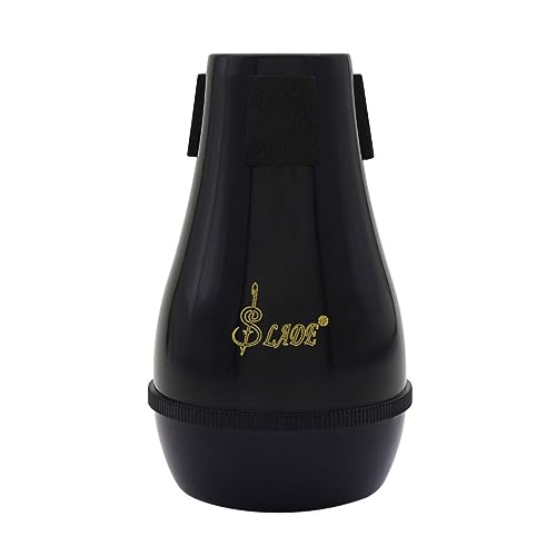 Supvox T041T5250512ZQ225KIR9 1Pc Trombone Mute Trombone Bucket Mute Tenor Slide Trombone Part Trombone Practice Silencer Tenor Trombone Muffler Plastic Tenor Trombone Muffler Trombone Mute Device Black Abs cover