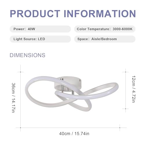 Seamoon Plafoniera LED Soffitto Dimmerabile, 36W