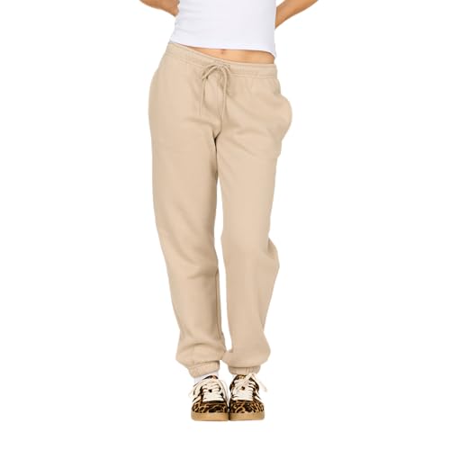 Forever 21 Calça de moletom feminina de lã com detalhe de remendo com cintura elástica, Cinzento-acastan, PP