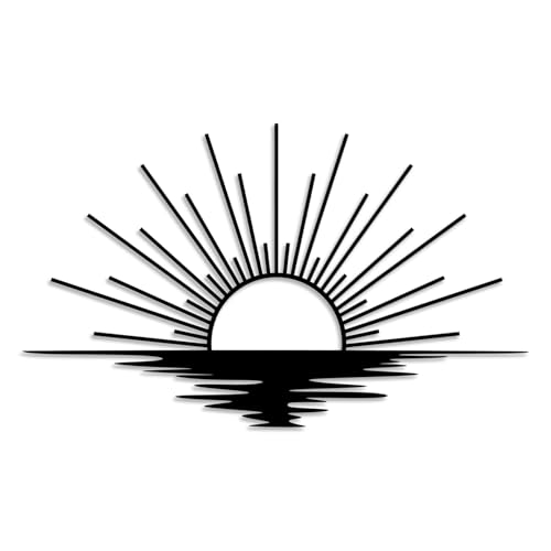 Line Sunrise Sunset Metal Wall Decor - Minimalist Room Decor