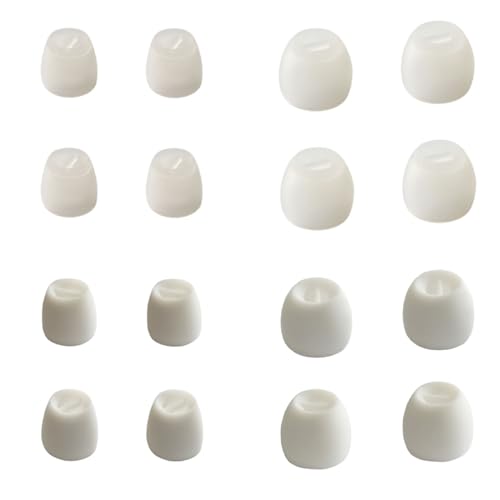 Luckvan 8 Pairs Extra Small Earbuds Tips Replacement Silicone Ear Tips Extra Small Ear Tips for in-Ear Earbuds, White, SHGTWS01