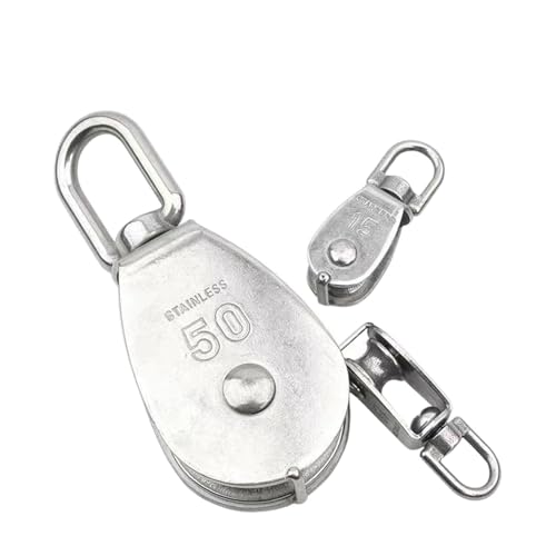 1 PCS Stainless Steel Pulley M15/M20 M25 M32 M50 Single Wheel Swivel Lifting Rope Pulley Set Lifting Wheel Tools(M20)