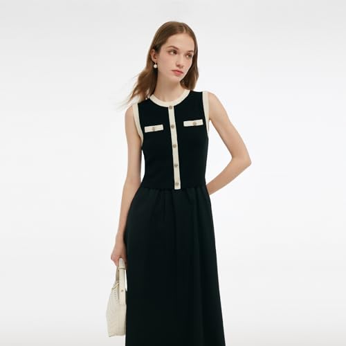 Women's Triacetate Mini Dress Summer Business Casual A Line V-Neck Button Dresses for Wedding Guest Teacher Work3