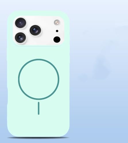 Coque magnétique iPhone 14 Pro Max silicone liquide vert clair pour le quotidien