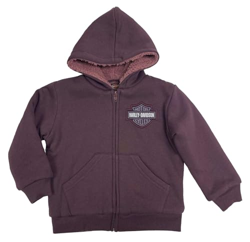 Harley-Davidson Little Girls' Bar & Shield Sherpa Lined Fleece Jacket - Purple
