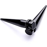 Body Candy Unisex Ear Gauges Stretching Kit Straight Tapers for Stretched Ears Black Acrylic Taper Set 1/2'