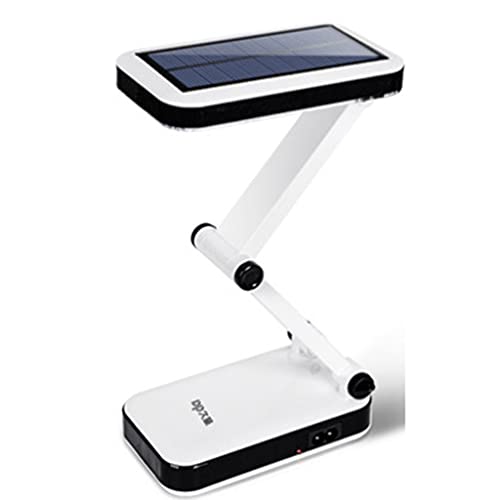 Lighting Tools Folding LED Desk Lamp Eye-Caring Table Lamp（Solar Charging） Desk Lamp with Plug Charging Port Button Control Indoor (Color : White)