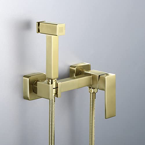 Douche de toilette Shattaf en laiton doré brossé pour salle de bain élégante