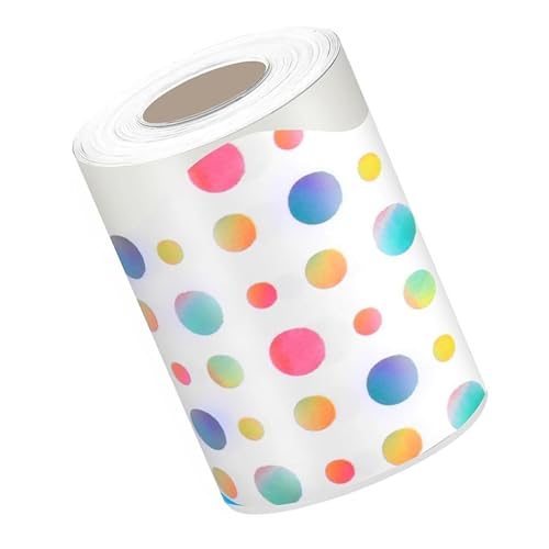 LUOFENG Borde decorativo para tablón de anuncios de 10 m, diseño de puntos coloridos, para el aula