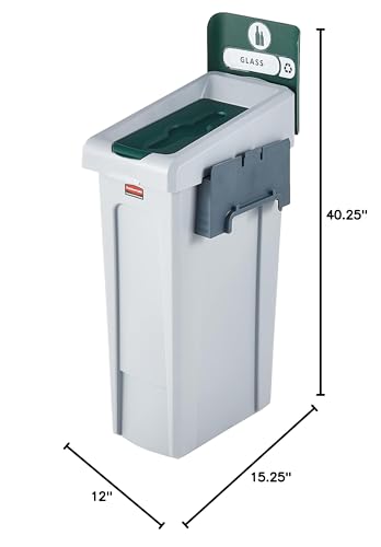 Image of Rubbermaid Commercial Products SLIM JIM Recycling Station 1-Stream Compost Bin /Can /Kit /Station, 23 GAL, for Kitchens /Classrooms /Offices /Back of House /Higher Education /Commercial Facilities