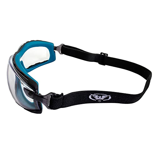 2 Pairs Of Global Vision Sunn Up Motorcycle & Safety Goggles Ansi Z87.1 Scratch-Resistant Anti-Fog Clear & Smoke Lenses (Blue-Smoke/Blue-Clear) #TOP5