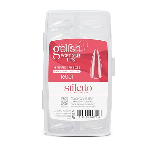 Gelish Soft Gel™ Tips – Professional Quality Press on Nails Extension for Strong, Long-Lasting Manicures – Easy Application, Natural Look, Pre-shaped False Nail