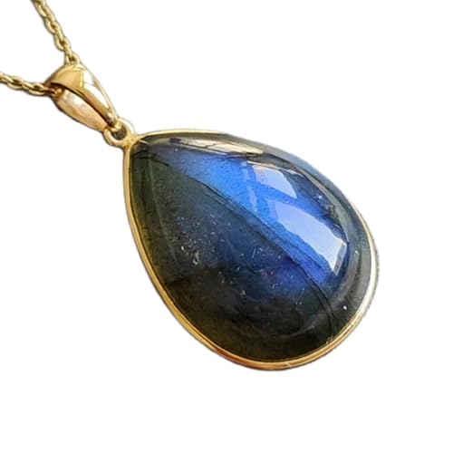 Collier poire labradorite noire, le bijou d'intuition pour vos séances de méditation