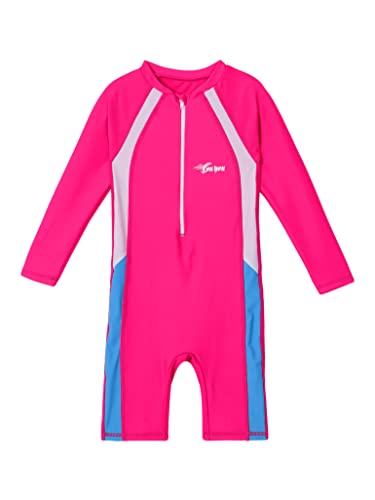 Kids Girls Boys One Piece Rash Guard Swimsuits Water Sport Short Swimwear UPF 50+ UV Protection