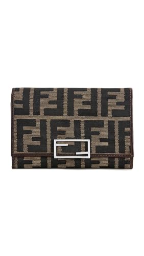 Women's Pre-Loved Fendi Tri-fold Wallet Zucca Canvas, Brown, One Size