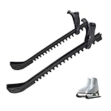 1 Paar Kufenschoner für Schlittschuhe, Universeller und Verstellbarer Schlittschuhschutz für Eishockey & Eiskunstlauf, Kufenschoner Schwarz für Kinder und Erwachsene