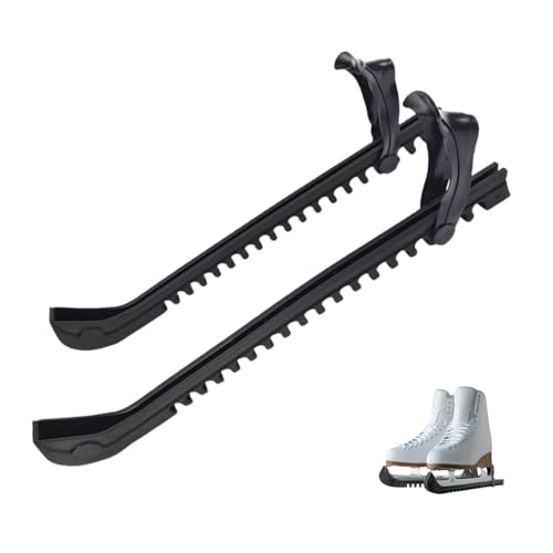 1 Paar Kufenschoner für Schlittschuhe, Universeller und Verstellbarer Schlittschuhschutz für Eishockey & Eiskunstlauf, Kufenschoner Schwarz für Kinder und Erwachsene