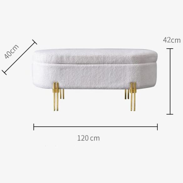 Banc de lit ovale avec rangement pour ranger et s'asseoir - 3