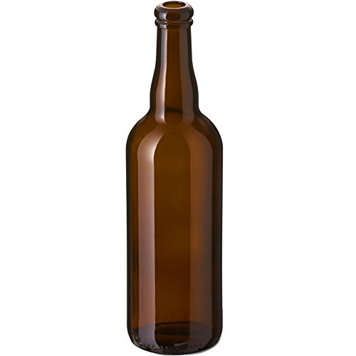 The Cary 30BBLG Belgian Beer Bottle, Cork, 750 mL, 25 oz., Amber (Pack of 12)