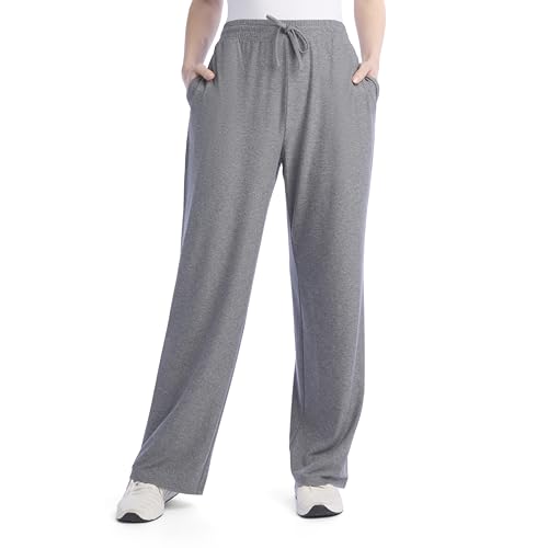 Jockey Womens Butter Soft Wide Leg Casual Lounge Pants with Pockets Medium Heather Grey