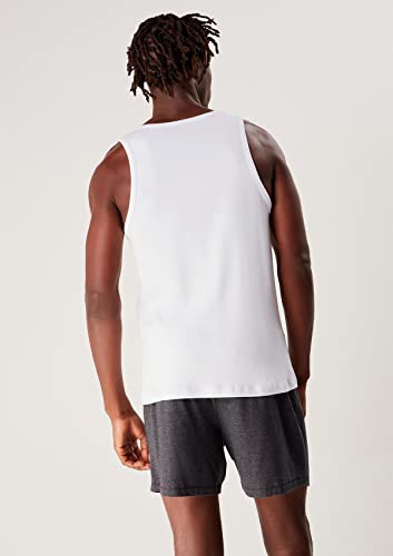 Camiseta Regata Masculina Em Ribana Branco XG