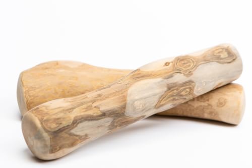 Dilecti Lot de 2 jouets à mâcher pour chien en bois de café naturel – Jouet à mâcher durable pour chien – Excellents bâtons à mâcher et jouets pour chien pour l'hygiène dentaire – Taille XL