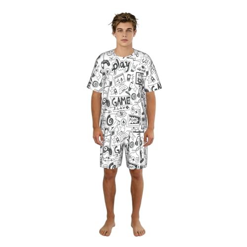 Ensemble pyjama homme manches courtes vêtement détente léger