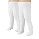 CALZITALY 2 Paar Baby Strumpfhose aus Mikrofaser | Weiß, Rosa | 3-24 Monate | 40 DEN | Made in Italy (12 Monate, Weiß)