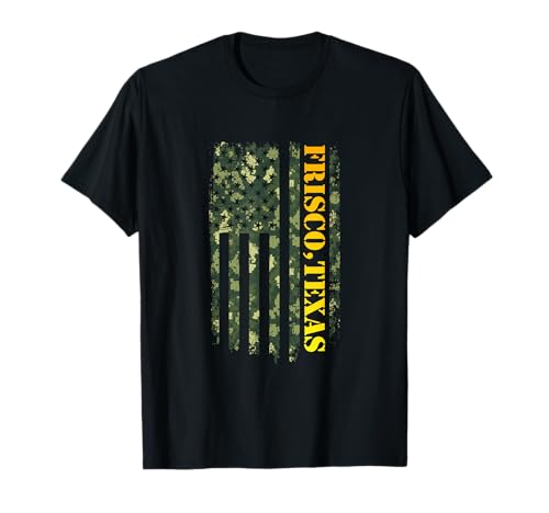 Frisco Texas Camouflage Usa Flag Camiseta