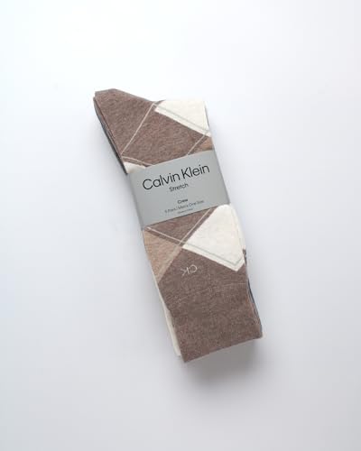 Calvin Klein Men's Dress Socks - 5 Pack Plain and Printed Crew Calf Compression Socks (7-12)2