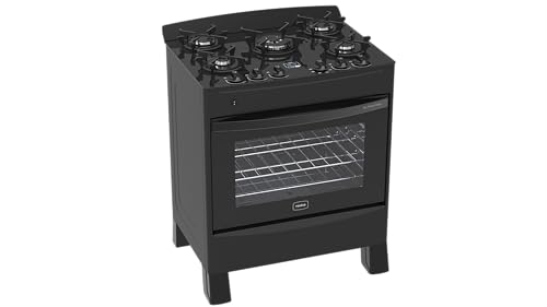 Fogão Íris Timer Glass 5 bocas Preto