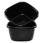 Gloreen 18 Quart Deep Wash Basins 2 Pack, Plastic Square Dishpan Tub, Black - Image 7