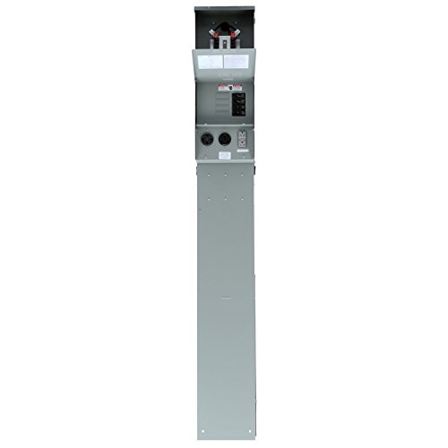 Siemens TL137NP Talon Temporary Power Outlet Panel Pedestal with a 20, 30, and 50-Amp Receptacle Installed Includes a Ring Type Meter Socket Provision