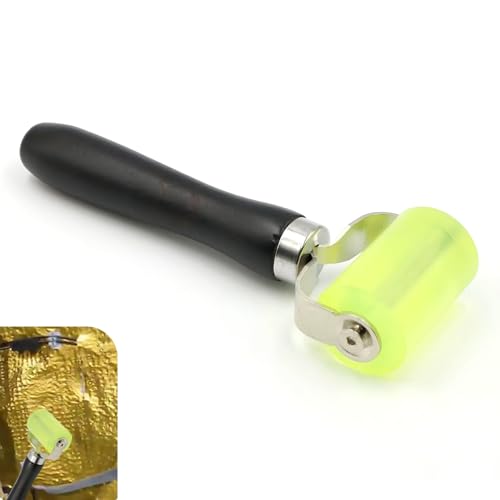 CyperFair Car Audio Soundproofing Roller, Car Noise Heat Filter Rubber Roller, Pressure Wheel Tool for Auto Sound Deadening Application Mat Wallpaper, for Most Vehicles (Green)