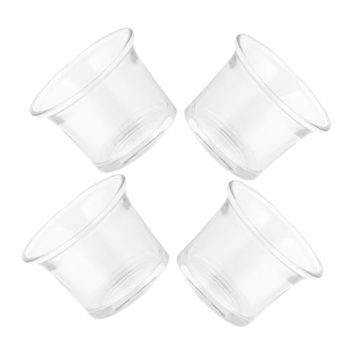 Healifty 4piezas Candelabro de Cristal Transparente Decorativos para Bodas Portavelas Redondo para Cena Romántica