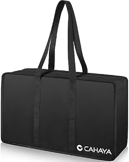 CAHAYA Sheet Music Stand Bag - Carrying Case for Foldable Guitar Stand Music Note Book Folder - Tripod Microphone Stand Cables with Shoulder Handle Lightweight 600D Fabric, Large CY0323
