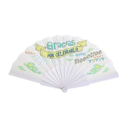 Vasara Abanico de Tela"Frases" - Detalles Originales Invitados de Bodas, Regalos Comuniones y Recuerdos para Cumpleaños Infantiles