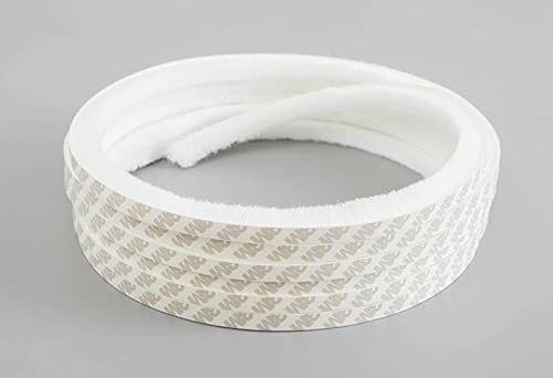 Mxcell Self-Adhesive Brush Weather Stripping, Pile Weatherstrip Door Sweep Brush Felt Door & Windows Seal Strip Fuzzy Sealing Weatherstripping 11/32 Inch X 3/16 Inch X 16.5Ft White #TOP23